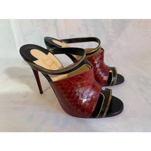Christian Louboutin Red and Black Heels